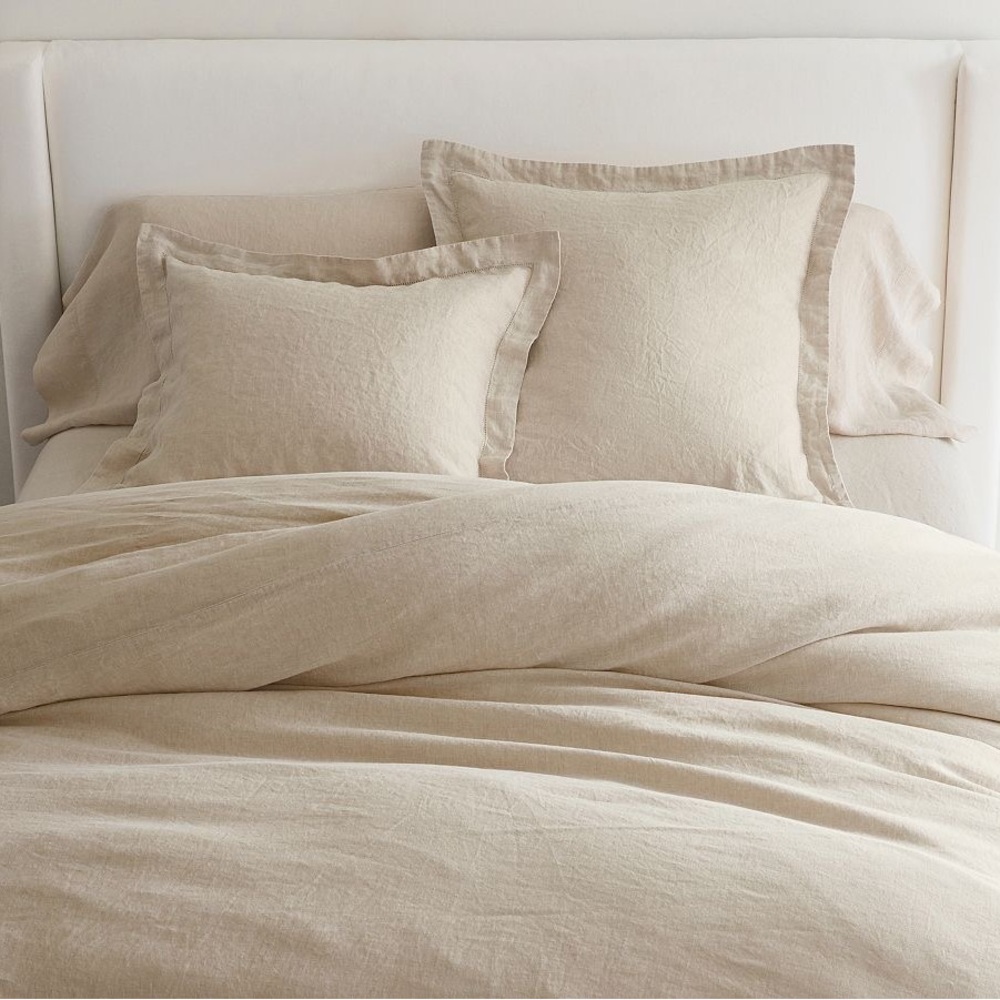 Ballard Designs Full/Queen Belgian Flax Linen Duvet Cover